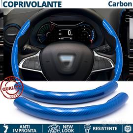 COPRIVOLANTE per DACIA Effetto FIBRA CARBONIO Blu