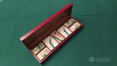 Scatola legno fiches vecchie lire - anni 70