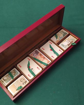 Scatola legno fiches vecchie lire - anni 70