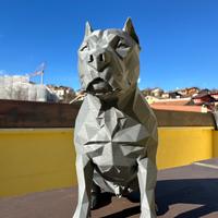 Statuetta Pitbull Terrier Modello Low Poly 15cm 3D