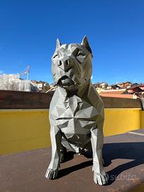 Statuetta Pitbull Terrier Modello Low Poly 15cm 3D