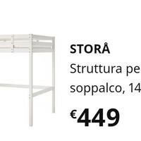 Letto a soppalco una piazza e mezza Ikea+ materass