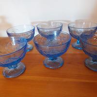 6 coppe vetro pressato, nuove