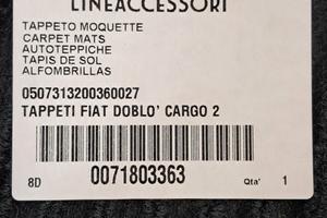 Tappetini originali anteriori per Doblò 