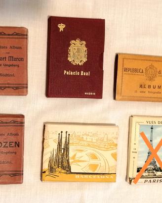 Cinque libretti vintage con cartoline piccole 
