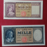 Banconote 500 - 1000 lire ITALIA QFDS-FDS