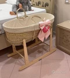 Titolo: Cesta nascita in vimini con dondolino – us