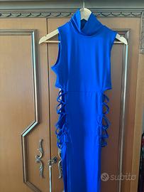 Abito Lungo Blu Elettrico Cut-Out