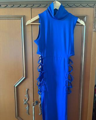 Abito Lungo Blu Elettrico Cut-Out