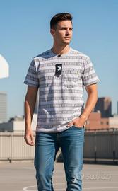 HUF Cooper Stripe Knit T-Shirt NUOVA 