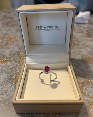 Anello Bibigi Prêt-à-Porter Oro Bianco Con Rubino