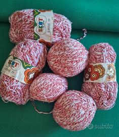 Cotone mélange rosso/bianco