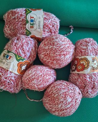 Cotone mélange rosso/bianco