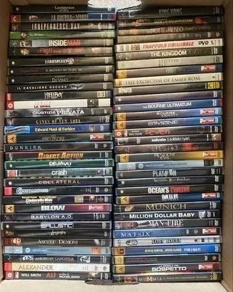Scatolone con 64 dvd generi misti lotto film