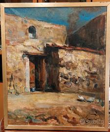 Dipinto olio su tela di Renato Passaro 1910-1970. 