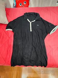 Maglietta versace jeans couture nera uomo bordi bi