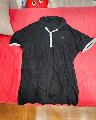 Maglietta versace jeans couture nera uomo bordi bi