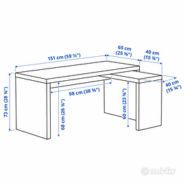 Scrivania ikea modello MALM