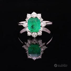 ANELLO DALILA ORO 18KT SMERALDO E BRILLANTI