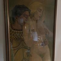 quadro in stile liberty, anni 70