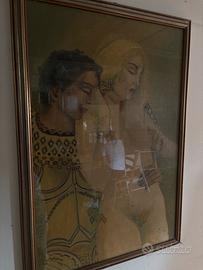 quadro in stile liberty, anni 70