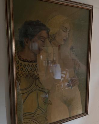 quadro in stile liberty, anni 70