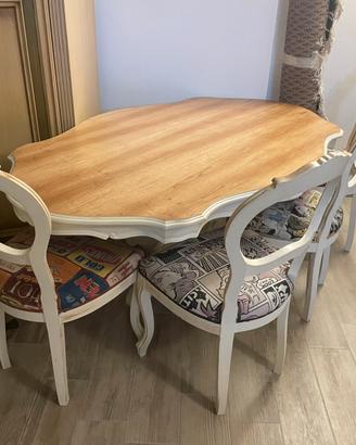 Tavolo e sedie effetri shabby chic