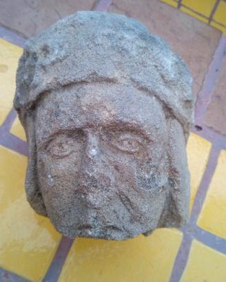 Antica  scultura,testa  In Pietra 