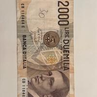 Banconota originale da 2.000 Lire Italiane