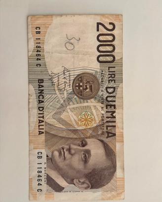 Banconota originale da 2.000 Lire Italiane