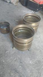 Tris Cachepot Ottone anni '70 Vintage
