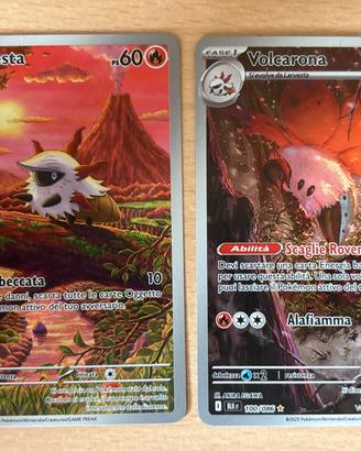 Coppia Pokemon larvesta e volcarona