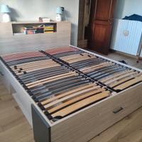 struttura letto con rete e materasso 