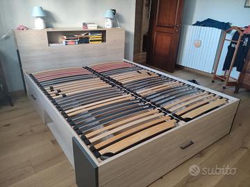 struttura letto con rete e materasso 