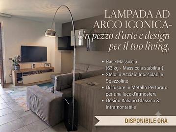 Lampada ad Arco Design – Base Marmo, Steli Inox