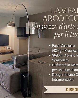 Lampada ad Arco Design – Base Marmo, Steli Inox