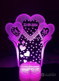 Cuori lampada led personalizzabile 