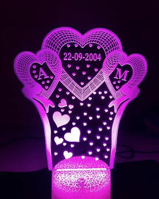 Cuori lampada led personalizzabile 