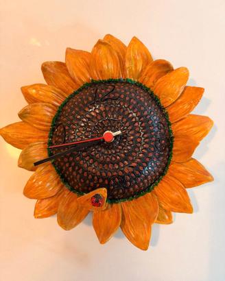Orologio da parete Girasole fatto a mano