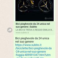 BICI PIEGHEVOLE UNICA  DA 24/26  MTB .PER TRASLOCO