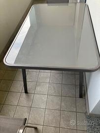 Set Tavolo da Esterno 150x95 cm + 4 Sedie Allum.
