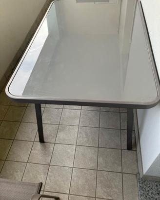 Set Tavolo da Esterno 150x95 cm + 4 Sedie Allum.