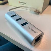 Adattatore Gigabit Ethernet con 3 porte USB3.0