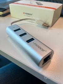 Adattatore Gigabit Ethernet con 3 porte USB3.0