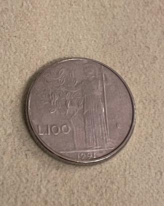 100 LIRE MINI ANNO 1991.