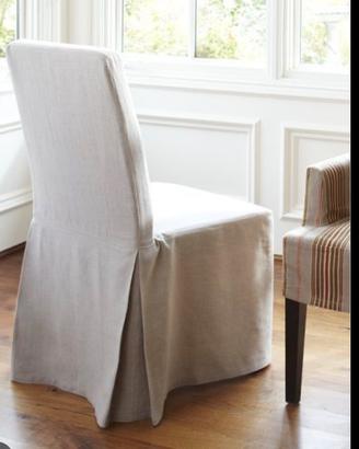 6 federe coprisedie ikea in cotone con gonna avori