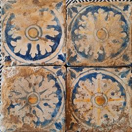 4 mattonelle  ceramica di Caltagirone XVII SEC.