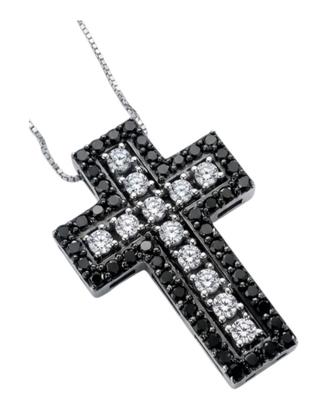 Collana con Croce Oro bianco e Diamanti 18kt-750