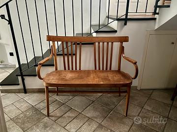 Panca vintage anni ’50 stile Thonet in legno