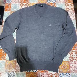 Maglia da uomo in maglina scollo a V TG 46 Grigio